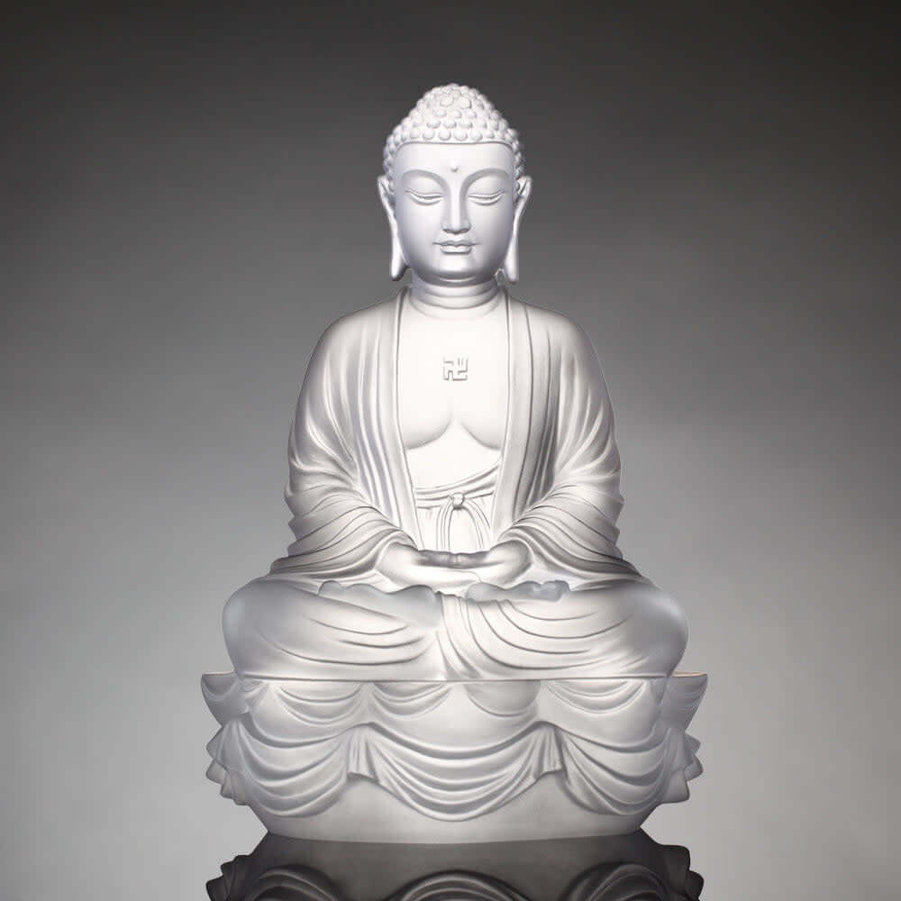 LIULI Crystal Art Crystal Buddha, Shakyamuni Buddha, Present Mindfulness