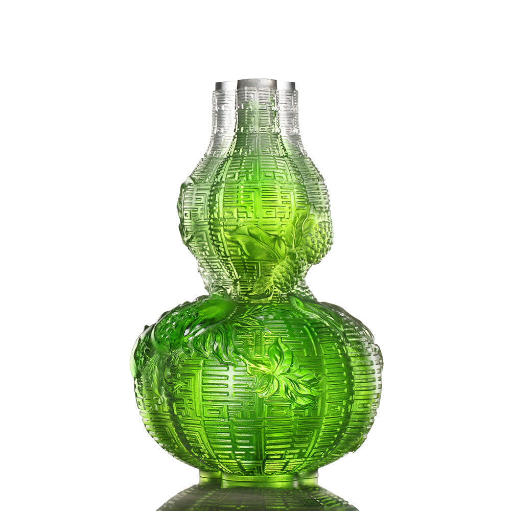 LIULI Crystal Art Crystal Hulu Gourd, "Unrestrained Euphony"