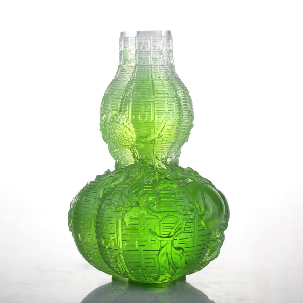 LIULI Crystal Art Crystal Hulu Gourd, "Unrestrained Euphony"