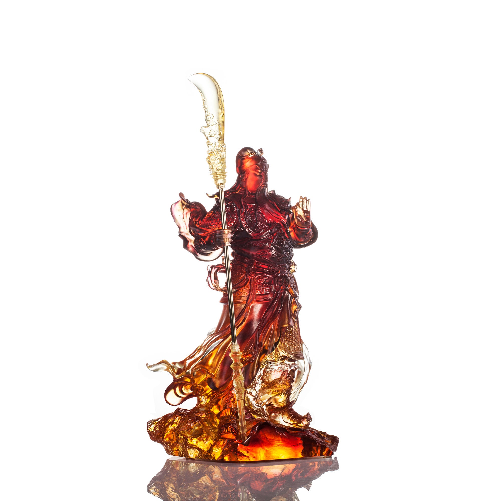 LIULI Crystal Art Crystal Guan Gong, "Upholding Righteousness and Courage"
