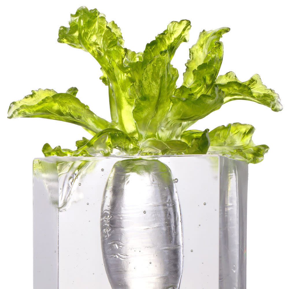 LIULI Crystal Art Crystal Kitchen Decor, Daikon, "Tomorrow is Mine" Sculpture