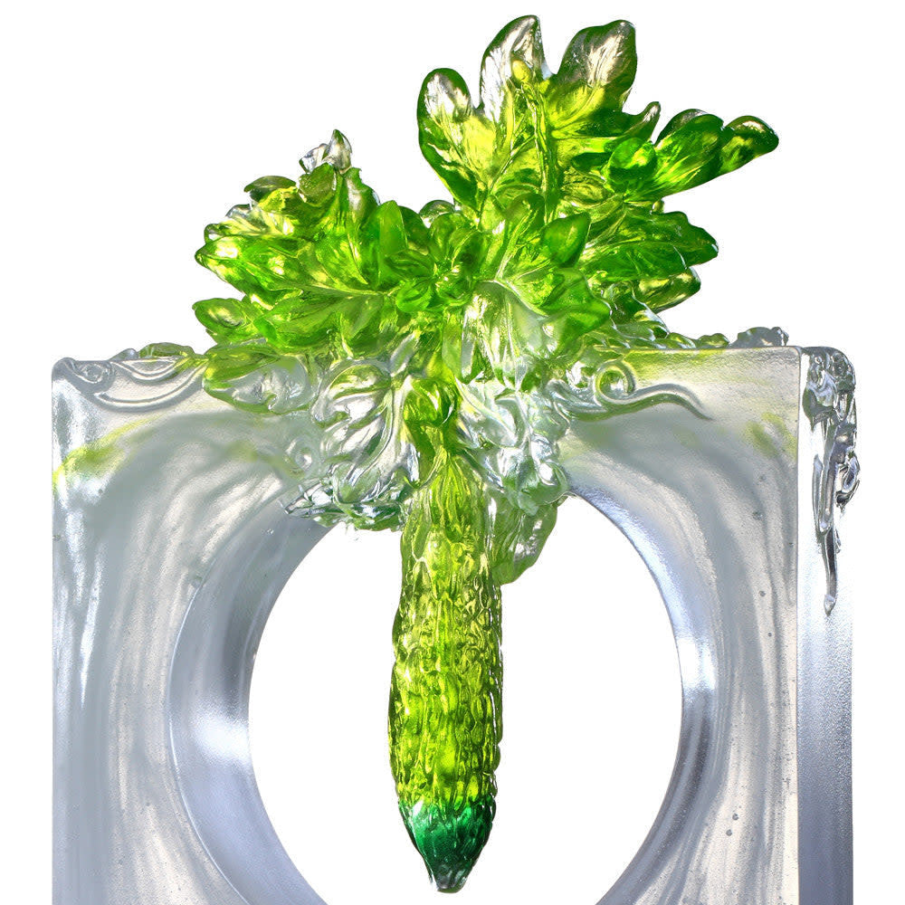 LIULI Crystal Art Crystal Sculpture, Bitter Melon, "Bittersweet"