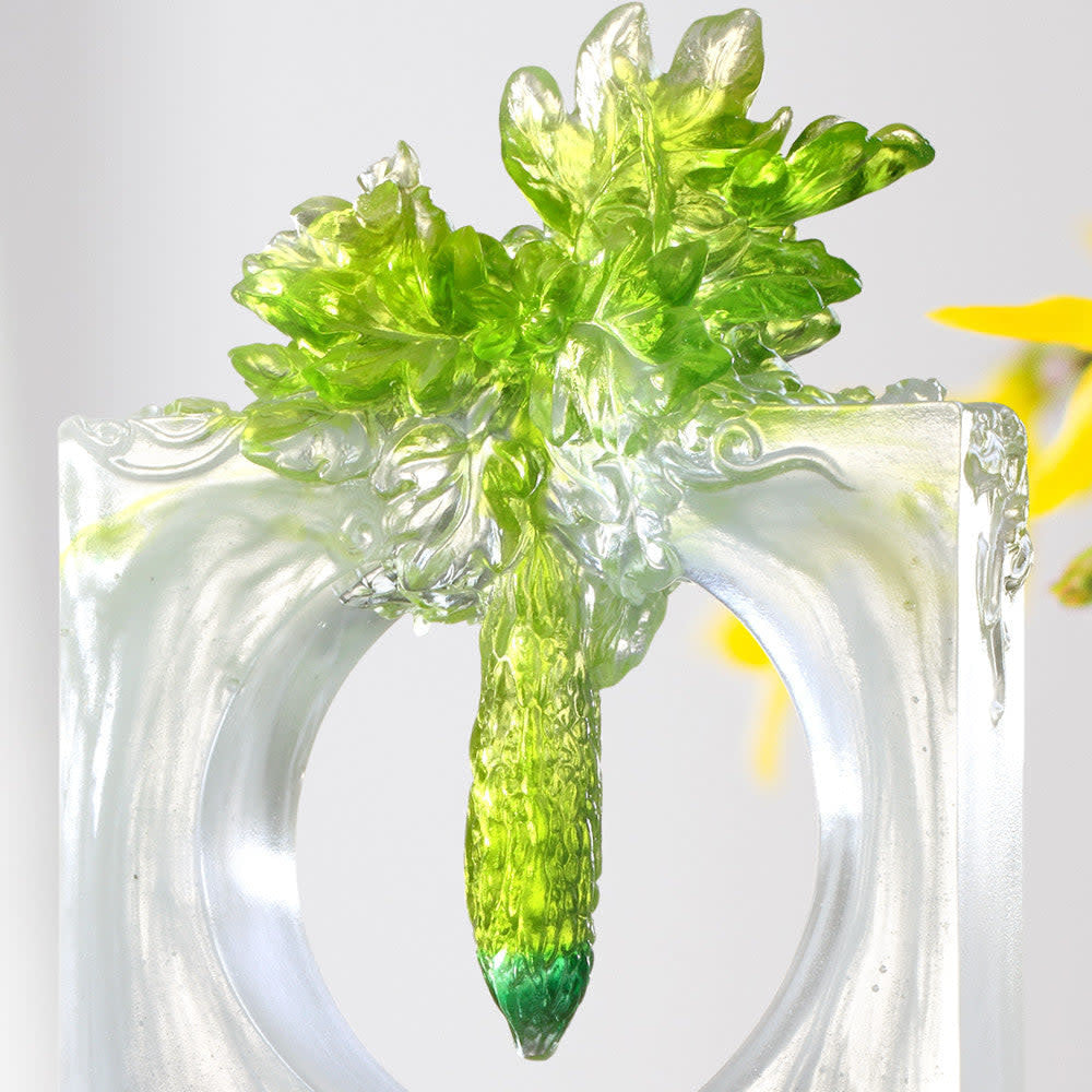 LIULI Crystal Art Crystal Sculpture, Bitter Melon, "Bittersweet"