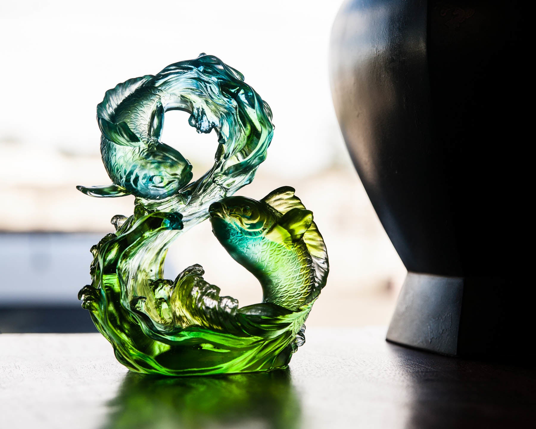 LIULI Crystal Art Crystal Koi Infinity (Limited Edition)