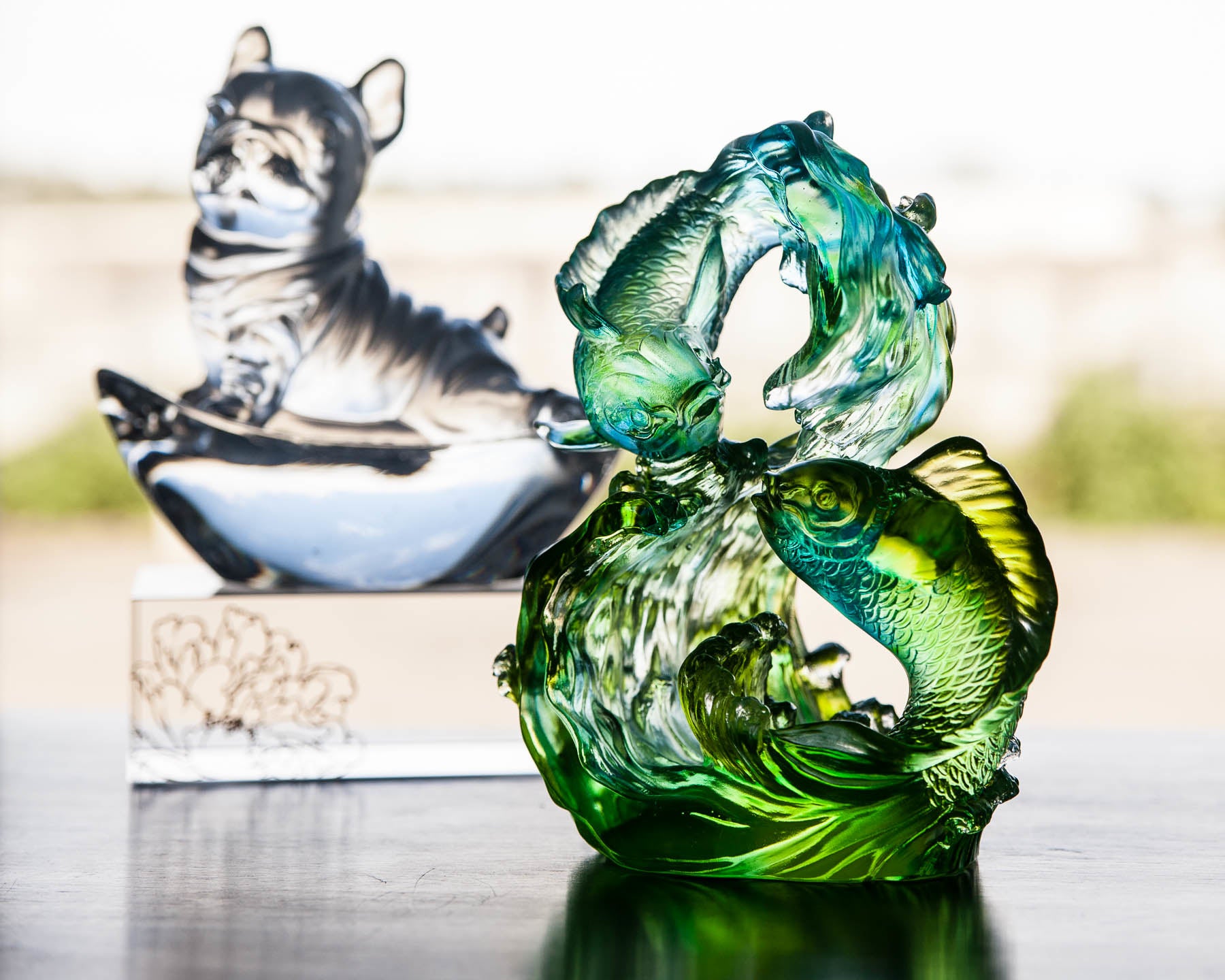 LIULI Crystal Art Crystal Koi Infinity (Limited Edition)