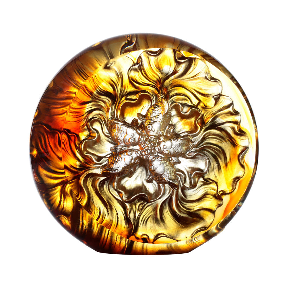 LIULI Crystal Art Crystal Fish, Goldfish, Grand Fulfillment