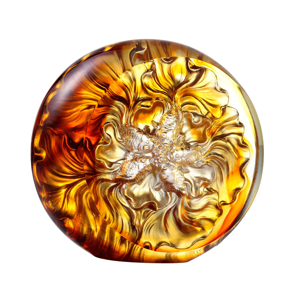 LIULI Crystal Art Crystal Fish, Goldfish, Grand Fulfillment