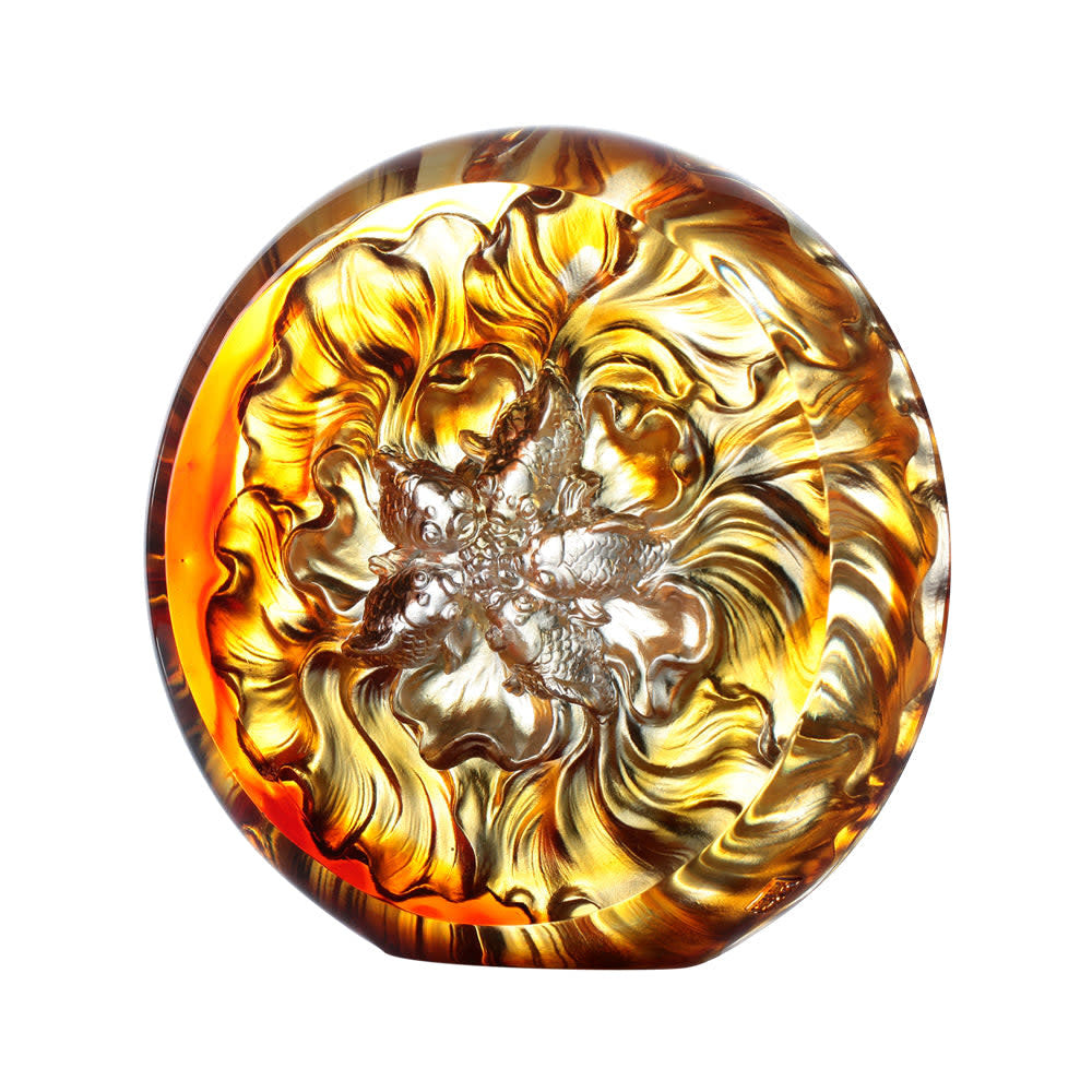 LIULI Crystal Art Crystal Fish, Goldfish, Grand Fulfillment