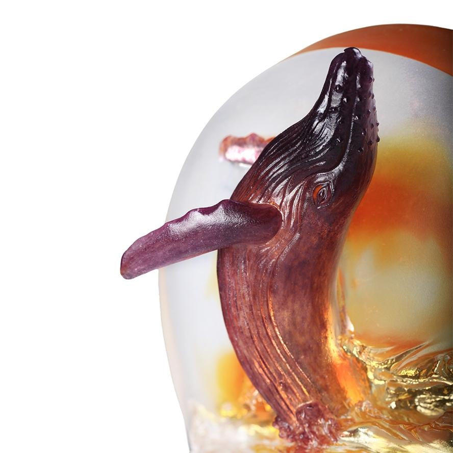 LIULI Crystal Art LIULI Crystal Whale Sculpture "Love all Humankind, Honor the Heavens"