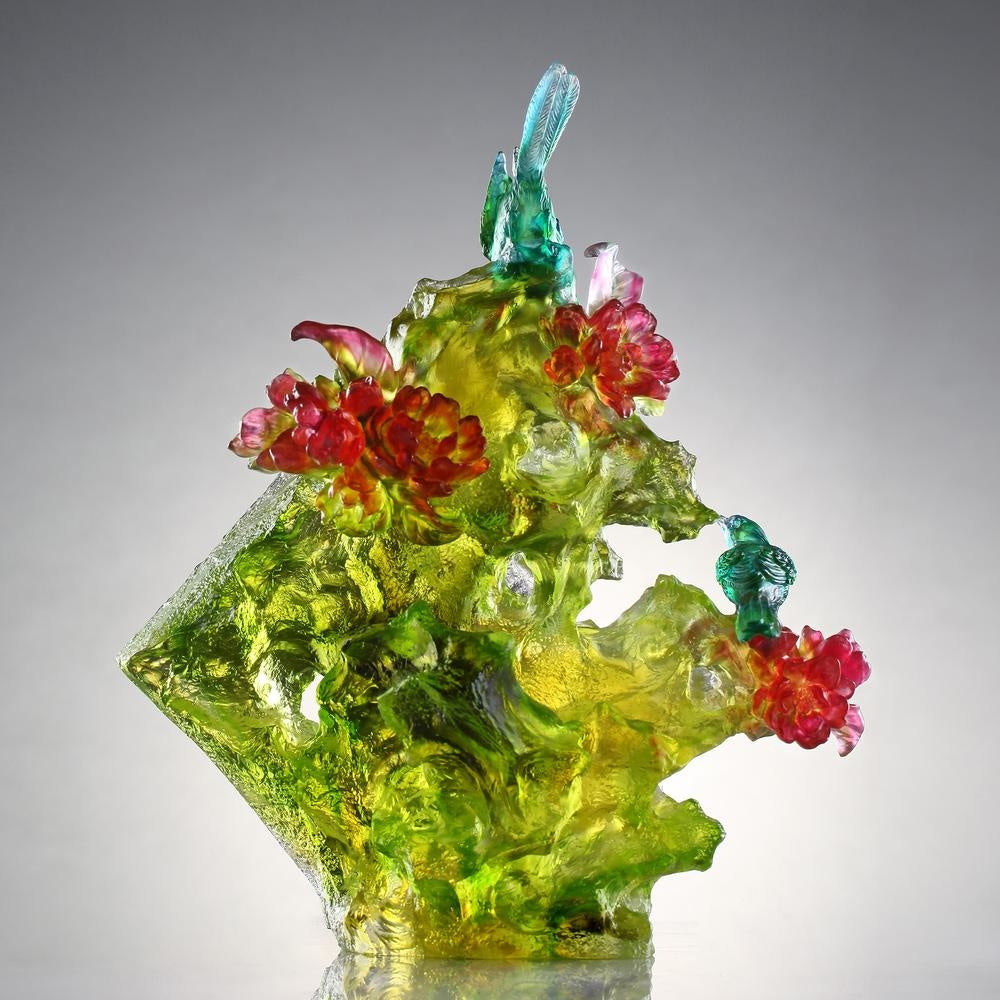 LIULI Crystal Art Crystal Fish and Bird, "Beauty Lies Between Here and There"