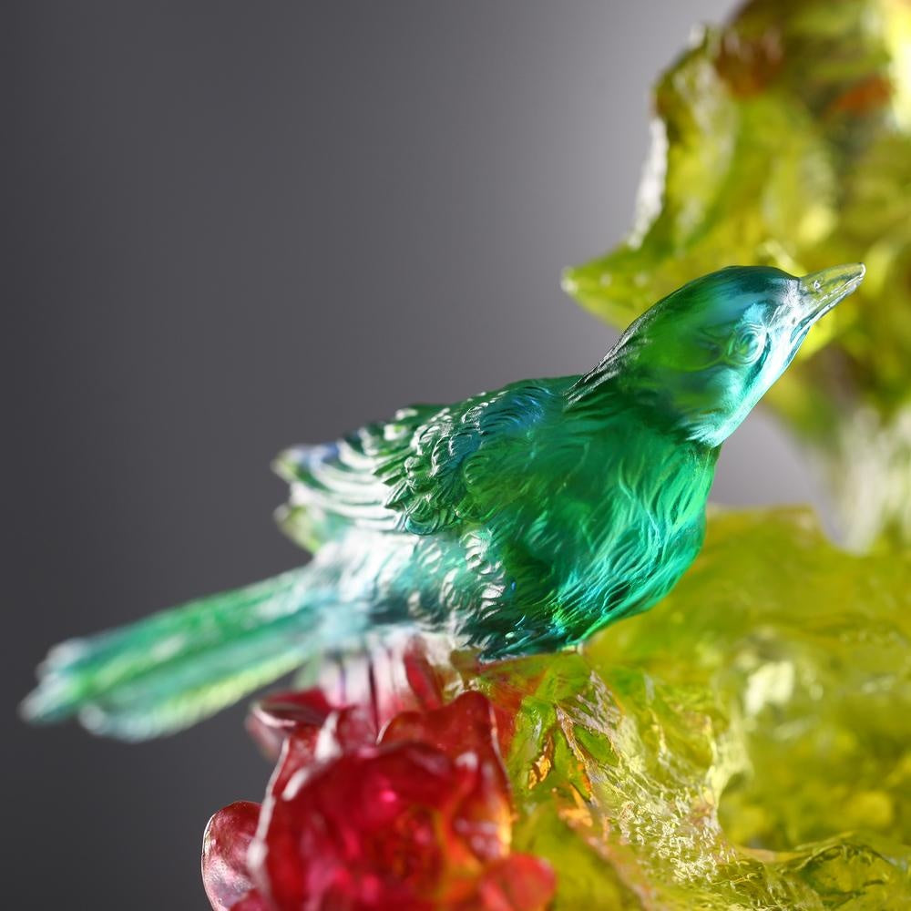 LIULI Crystal Art Crystal Fish and Bird, "Beauty Lies Between Here and There"