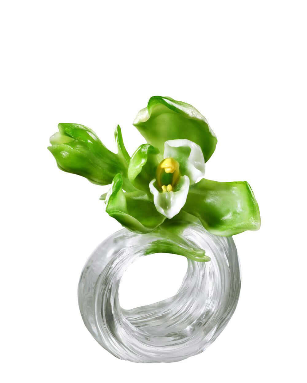 LIULI Crystal Art Collector Edition Crystal Orchid, "Imminent Spring Dance"