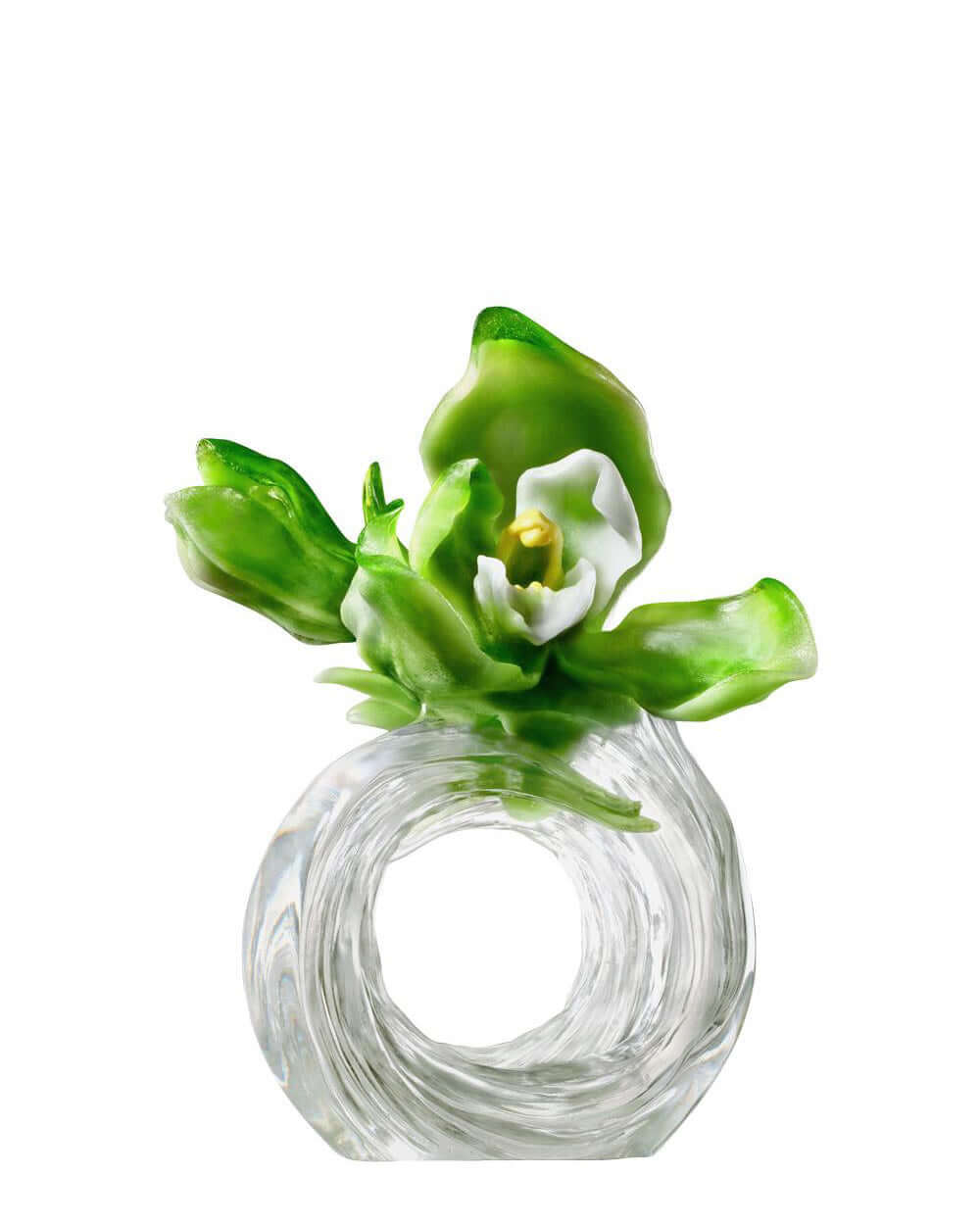LIULI Crystal Art Collector Edition Crystal Orchid, "Imminent Spring Dance"