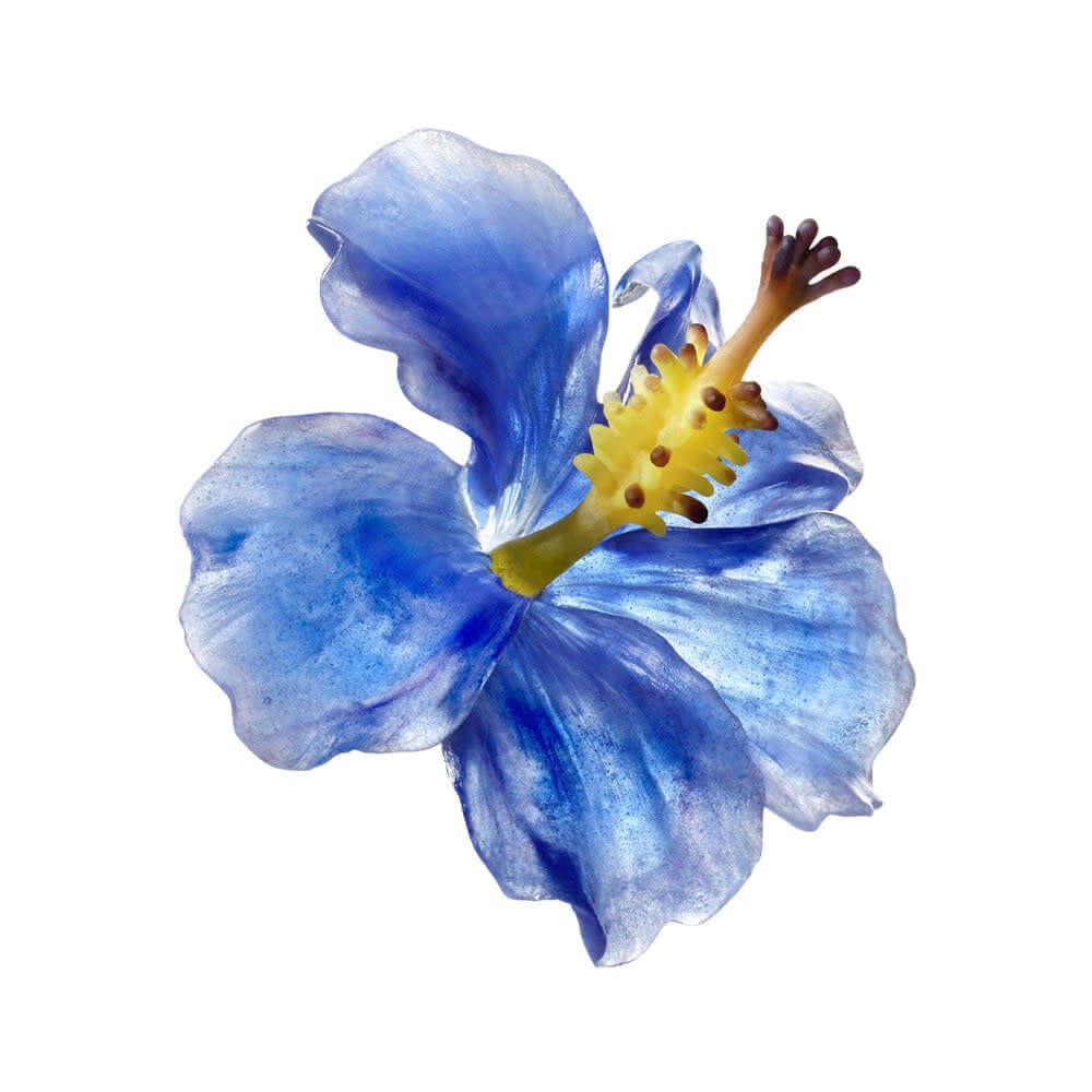 LIULI Crystal Art Collector Edition-Crystal Flower, Hibiscus, "Song of the Morning Flower"