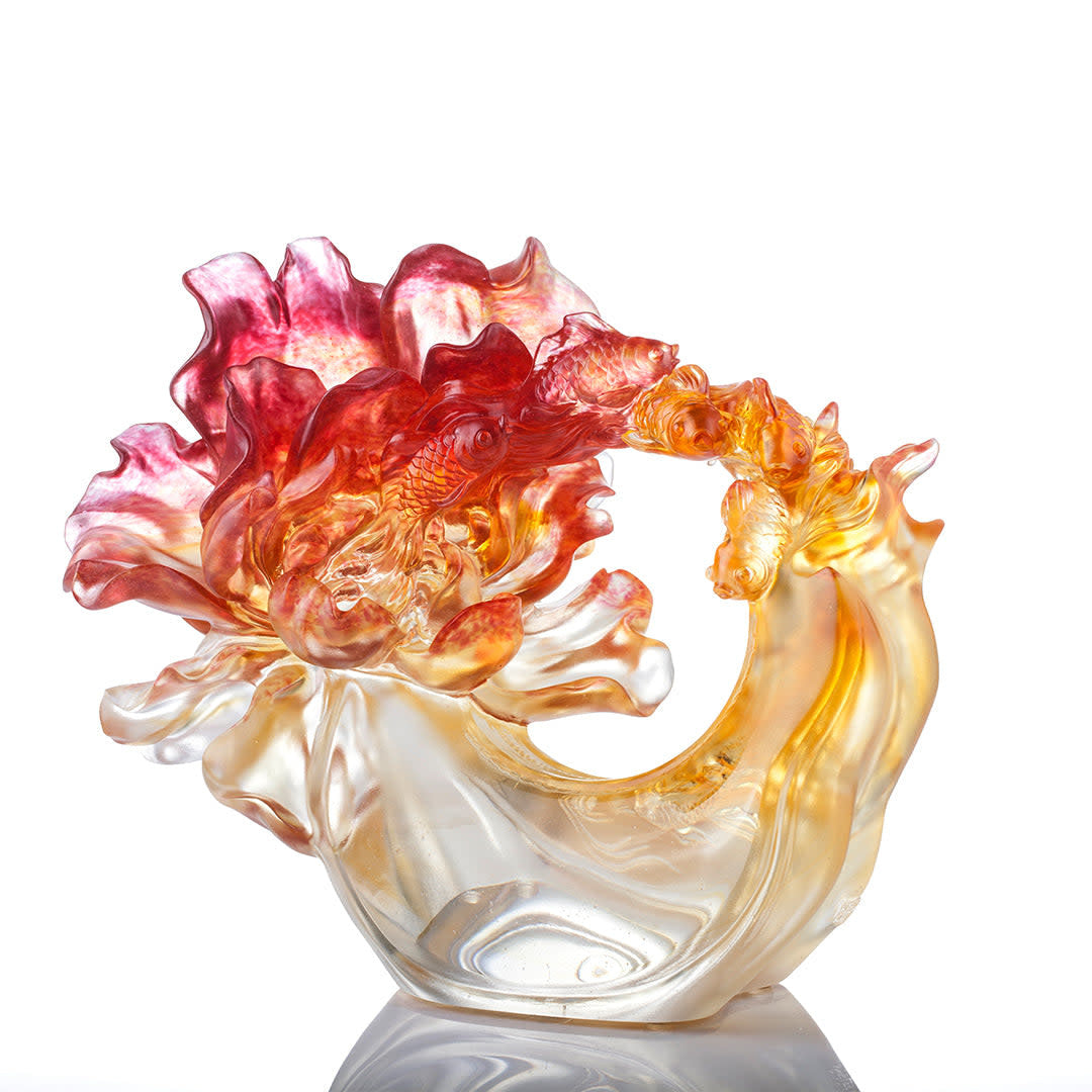 LIULI Crystal Art Crystal Flower "Joyously, Swimmingly"