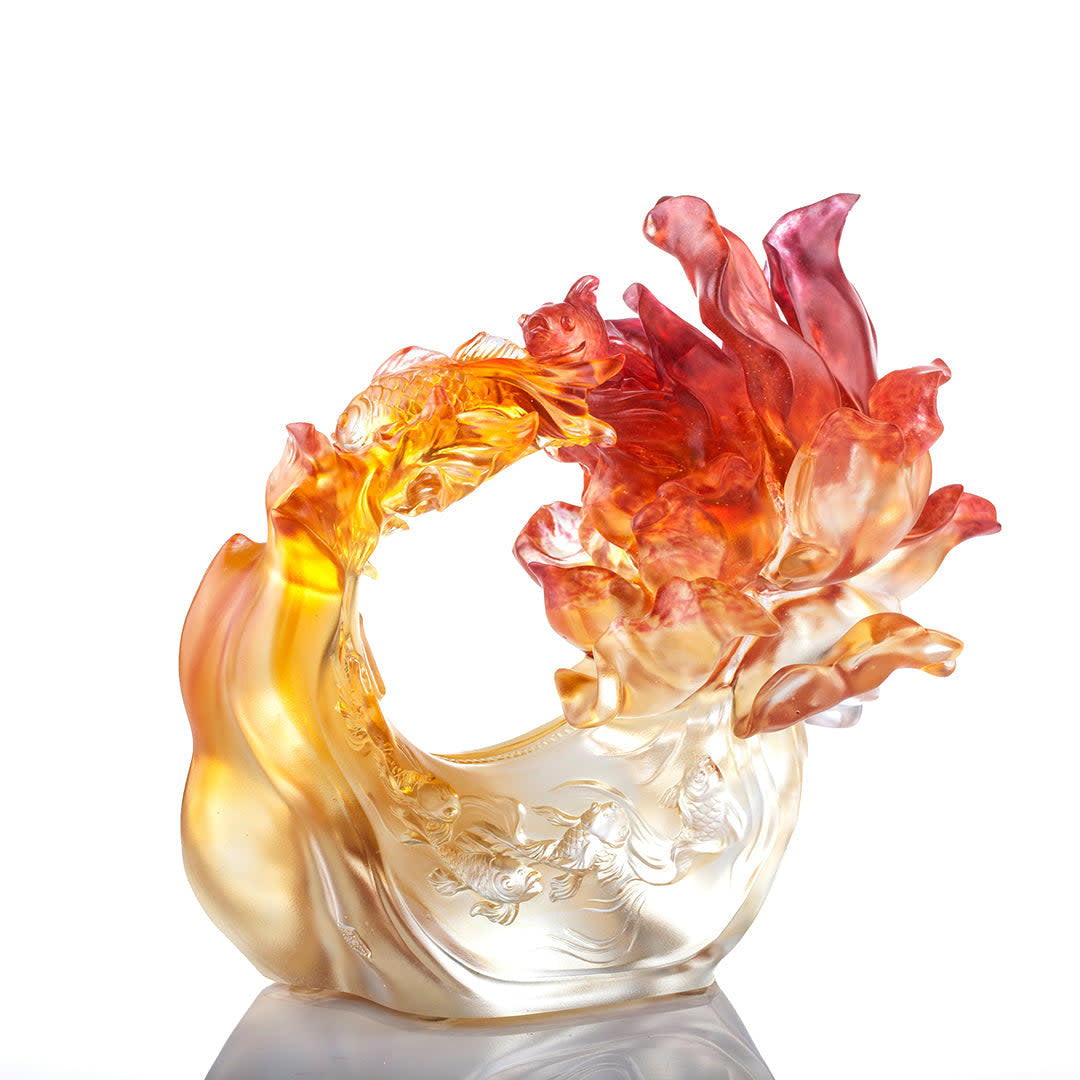 LIULI Crystal Art Crystal Flower "Joyously, Swimmingly"