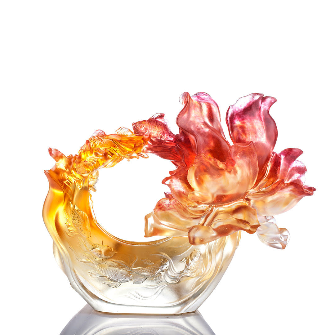 LIULI Crystal Art Crystal Flower "Joyously, Swimmingly"