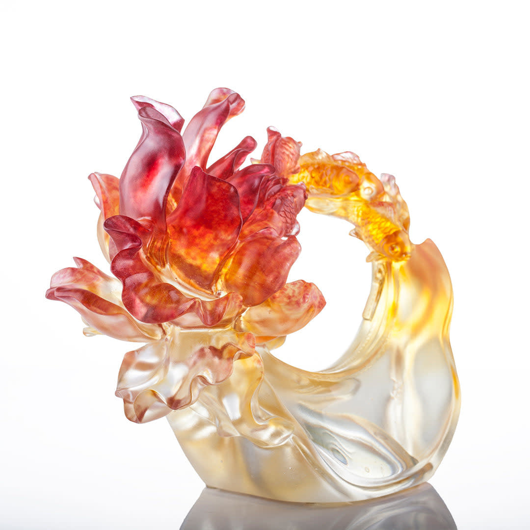 LIULI Crystal Art Crystal Flower "Joyously, Swimmingly"