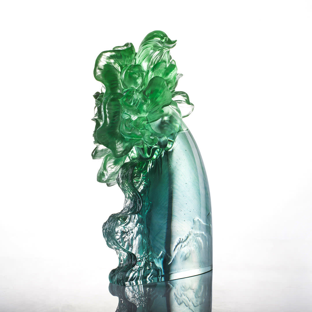 LIULI Crystal Art Crystal Flower "Cotton Rose Spring"