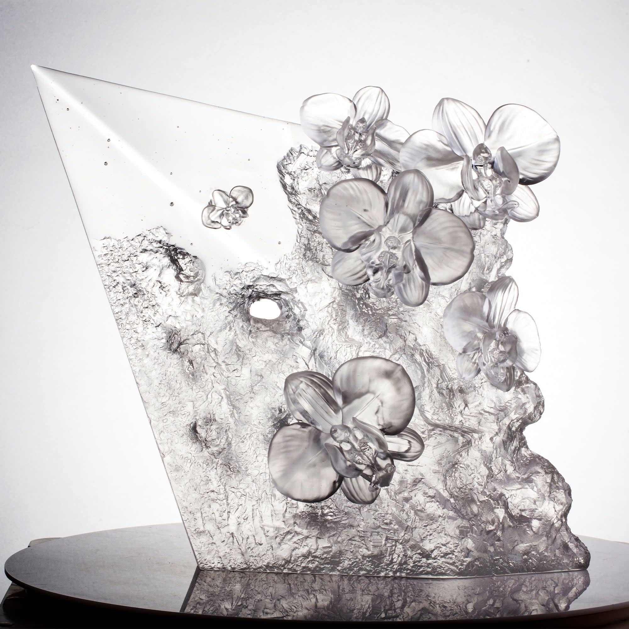 LIULI Crystal Art Orchid in the Ravine