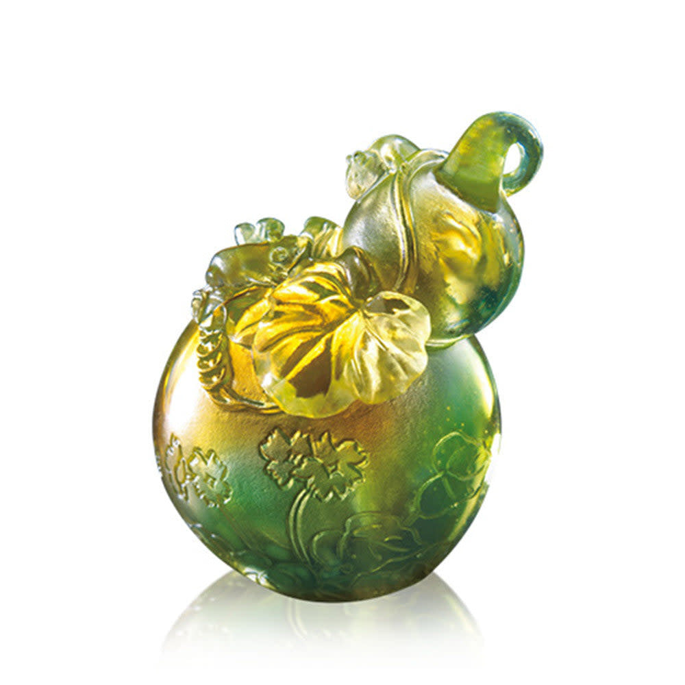 LIULI Crystal Art Crystal Gourd & Mouse, "Our Happiness"