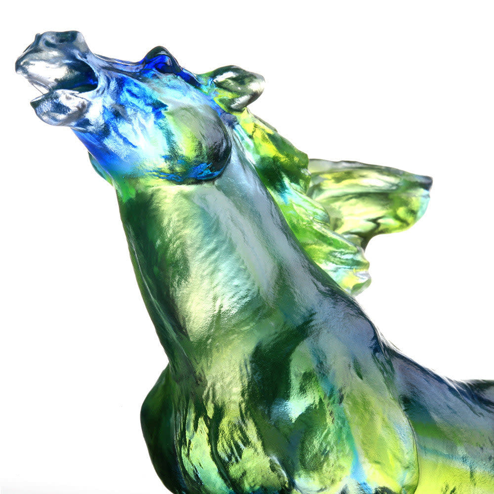 LIULI Crystal Art Crystal Horse, "The Frontrunner"
