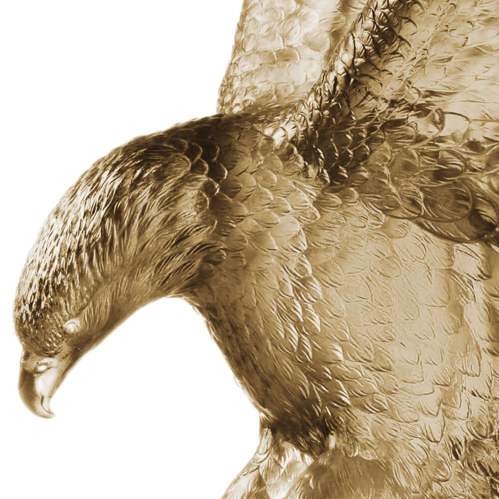 LIULI Crystal Art Crystal American Bald Eagle Figurine, "With a will, A way", US Only Limited Edition, in Brown Purple Clear