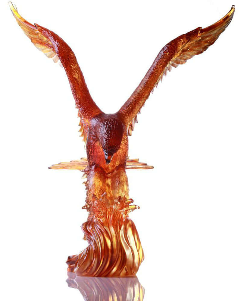 LIULI Crystal Art Crystal American Bald Eagle Figurine, "With a will, A way", US Only, Limited Edition, in Dark Amber Light Amber