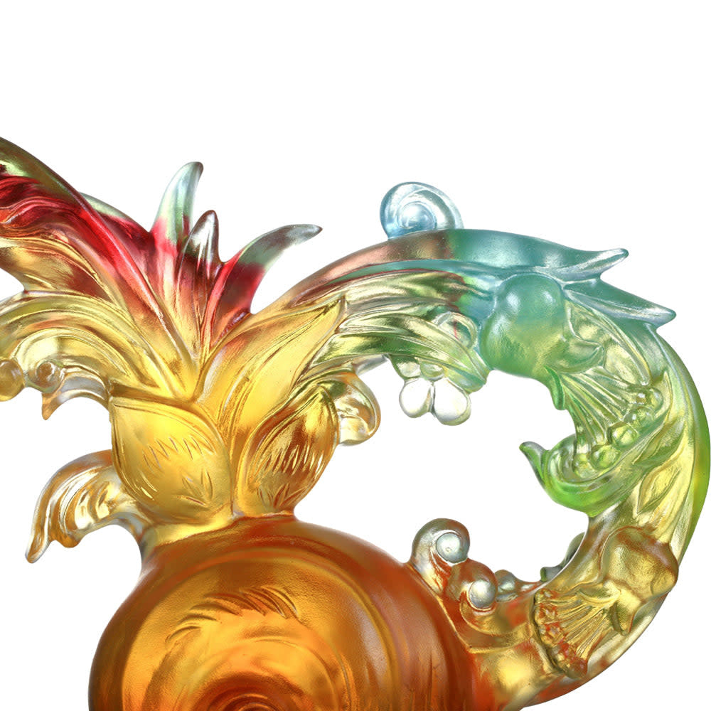 LIULI Crystal Art Mighty Fortune (Wealth) - Crystal Dog Figurine