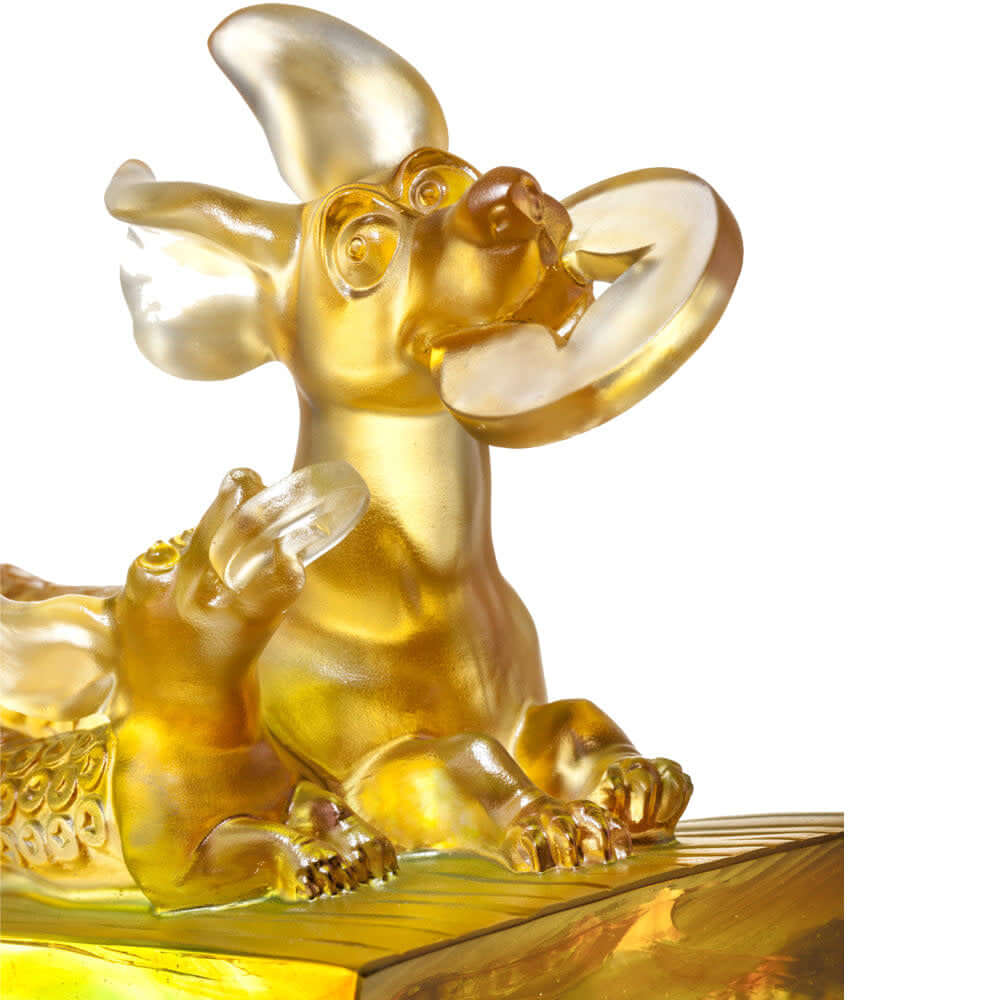 LIULI Crystal Art Crystal Dog, "Generations of Prosperity"