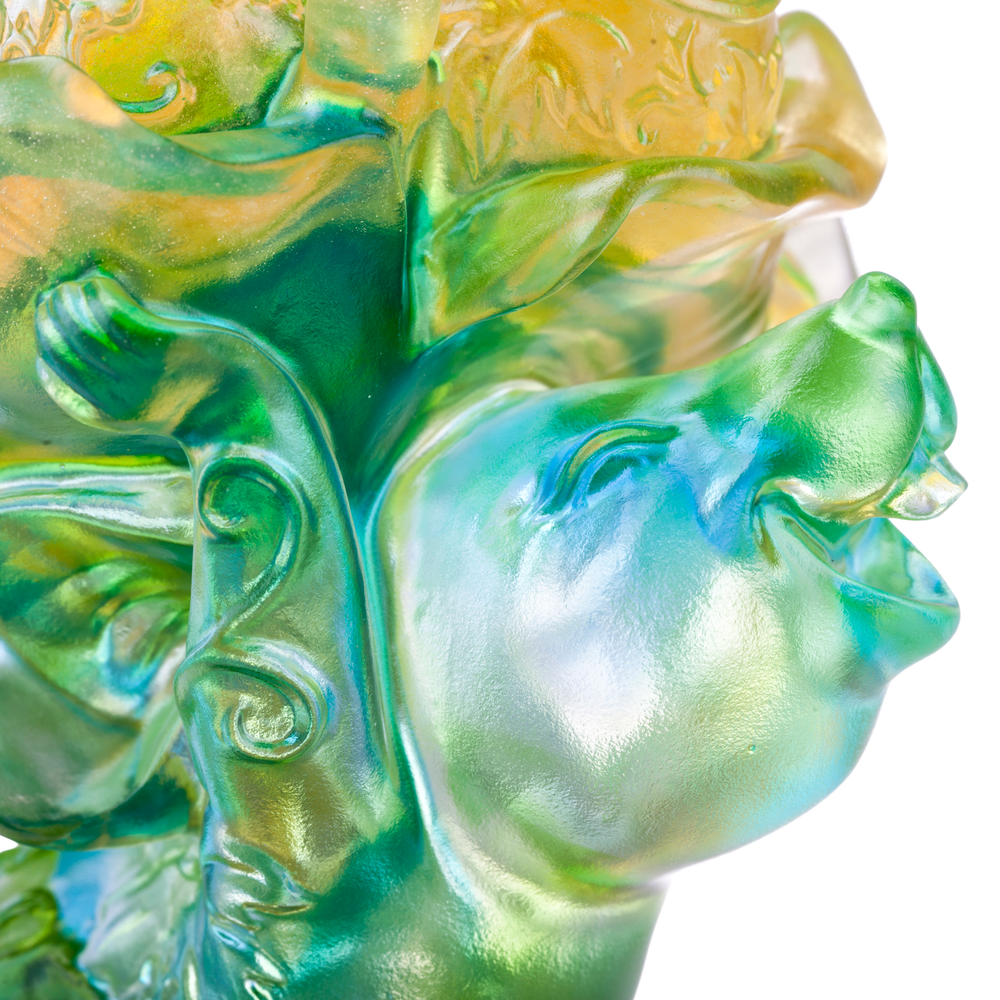 LIULI Crystal Art Crystal Mouse, Year of the Rat, "An Auspicious Delivery"