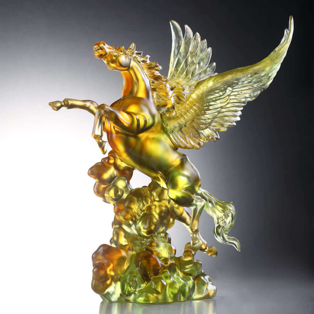 LIULI Crystal Art Collectible Pegasus Sculpture, "King"