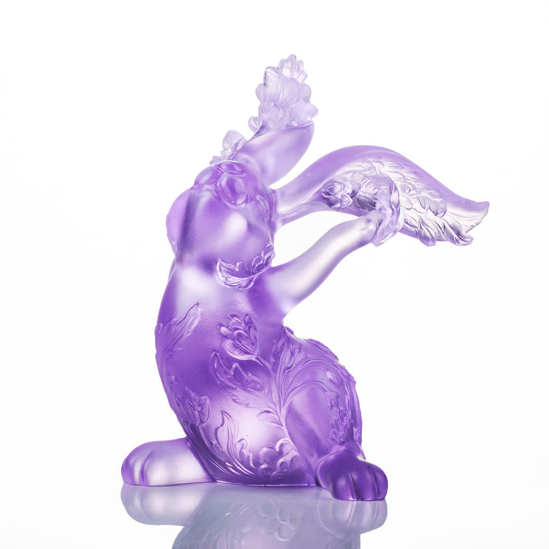 LIULI Crystal Art Crystal Year of the Rabbit "Spring Breeze, Felicitous"