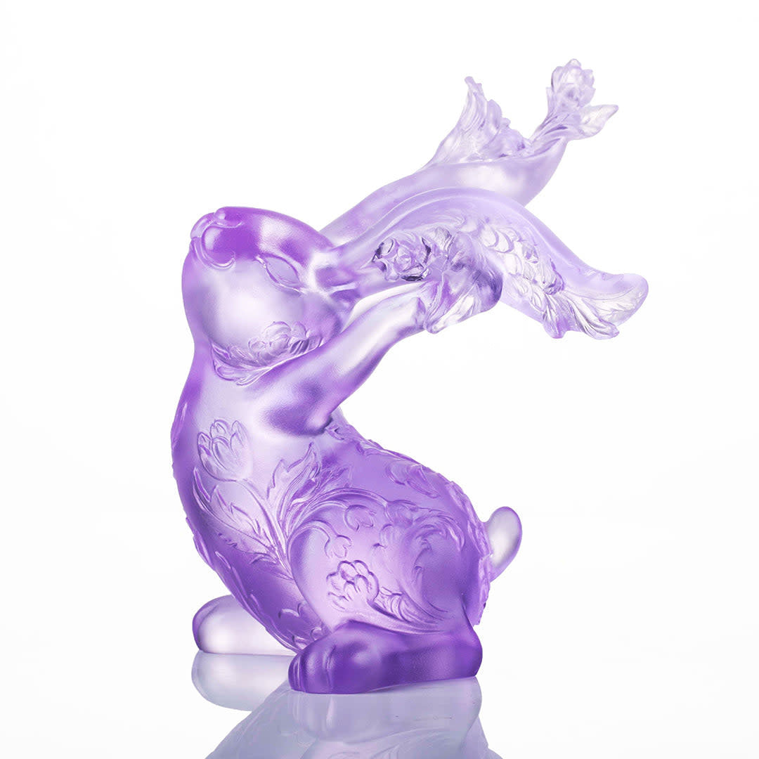 LIULI Crystal Art Crystal Year of the Rabbit "Spring Breeze, Felicitous"