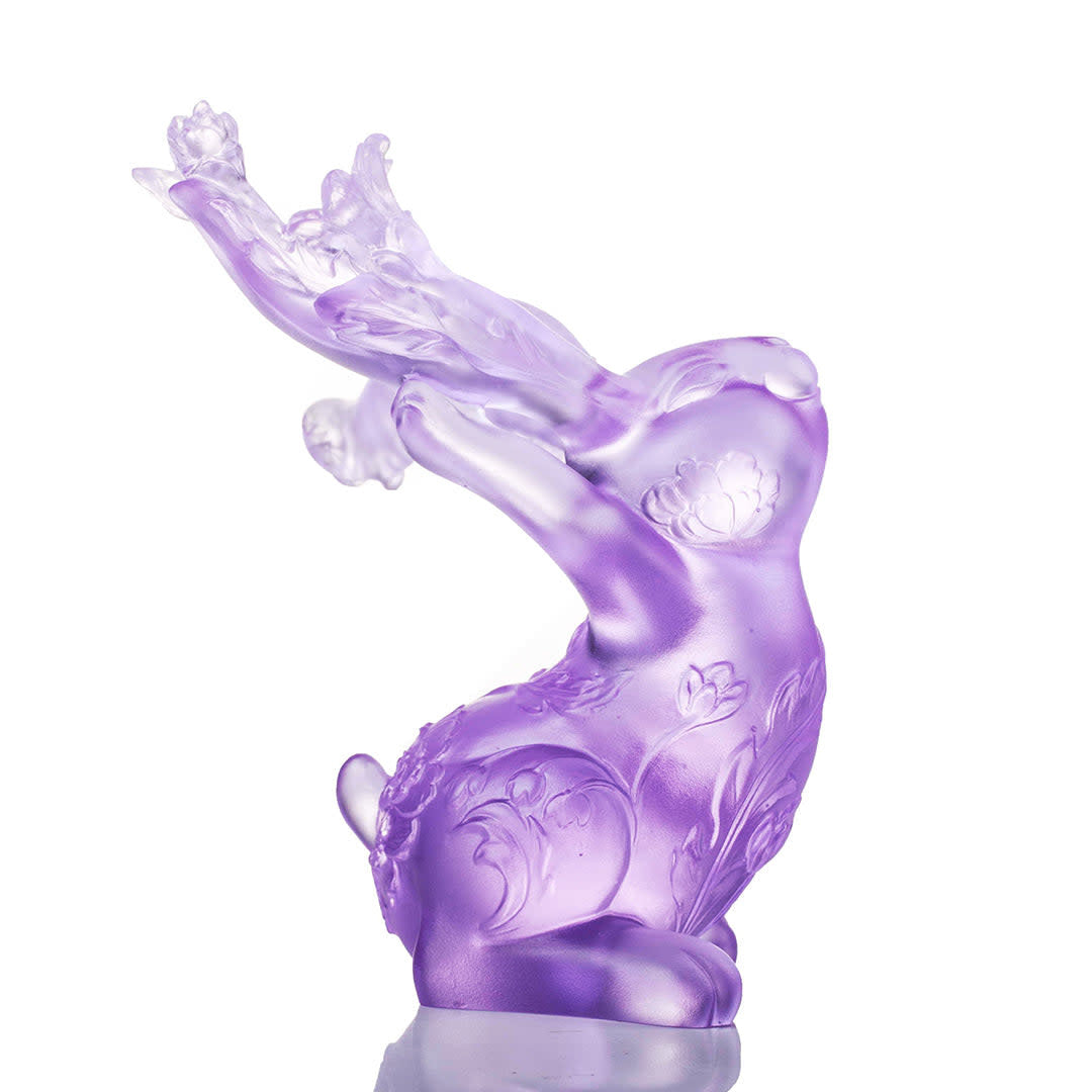 LIULI Crystal Art Crystal Year of the Rabbit "Spring Breeze, Felicitous"