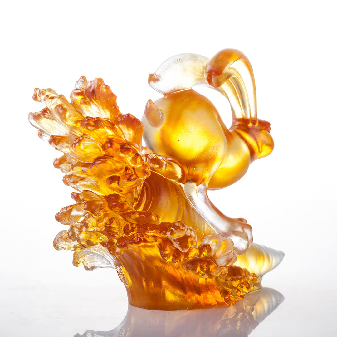 LIULI Crystal Art Crystal Rabbit, Year of the Rabbit, "Advancing with Invincibility"
