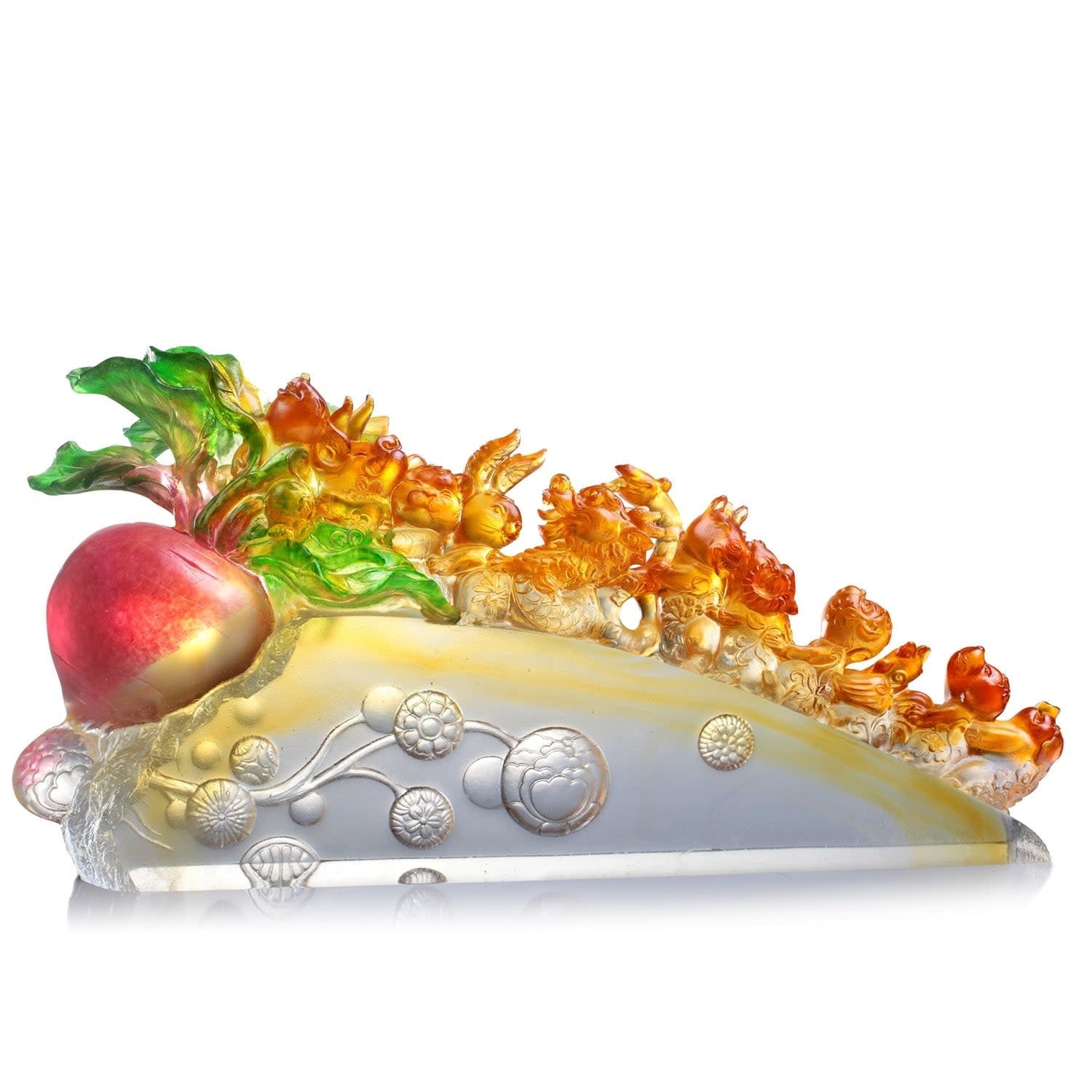 LIULI Crystal Art Crystal Zodiac Animals, "Indomitable Hearts"