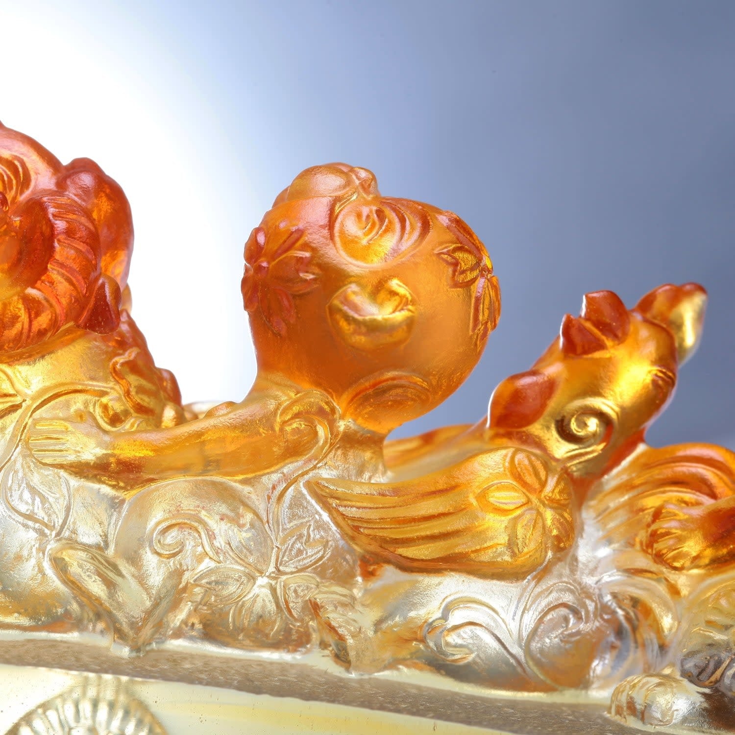 LIULI Crystal Art Crystal Zodiac Animals, "Indomitable Hearts"