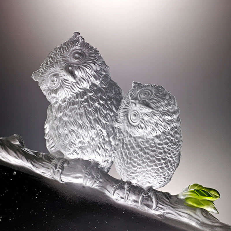 LIULI Crystal Art Crystal Bird, Owl, This Lifetime-Lanyu Scops Owl