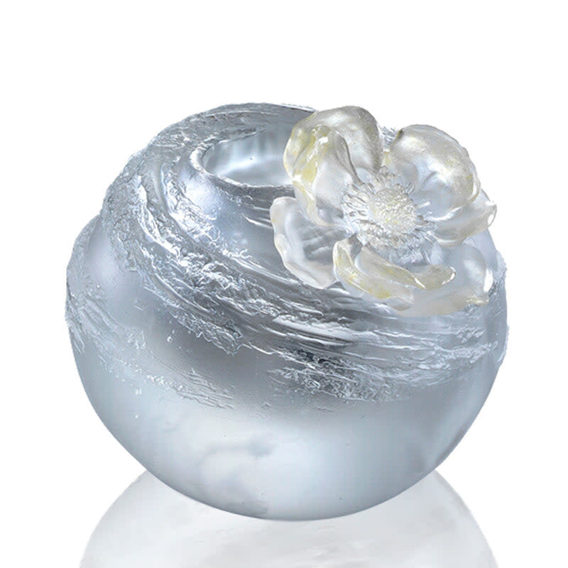 LIULI Crystal Art Crystal Windflower Peony, "A Fresh and Wonderful Blessing"