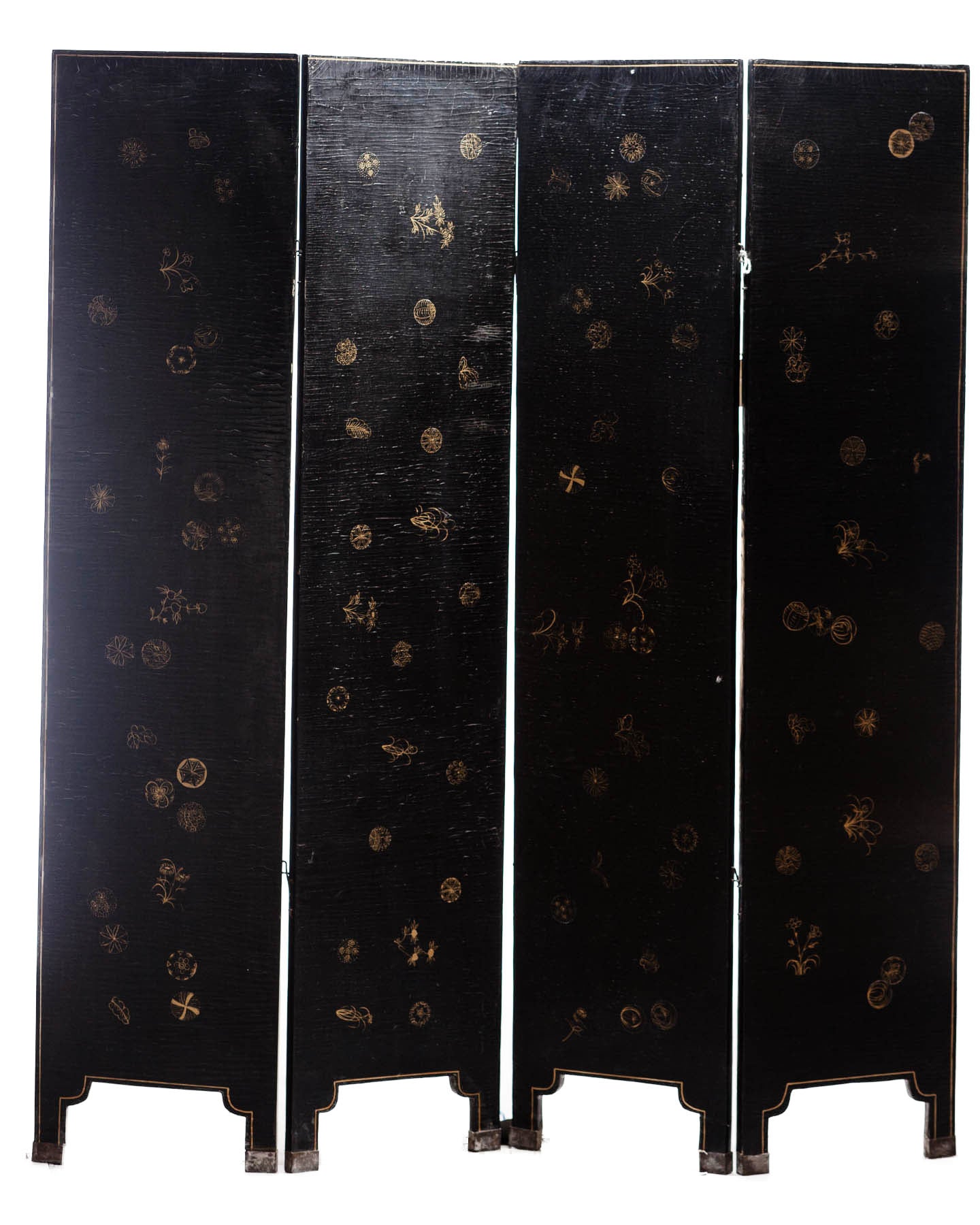 Lawrence & Scott SCREEN: ANTIQUED CRACKLE LACQUER PANELS 16''x73''x4panels