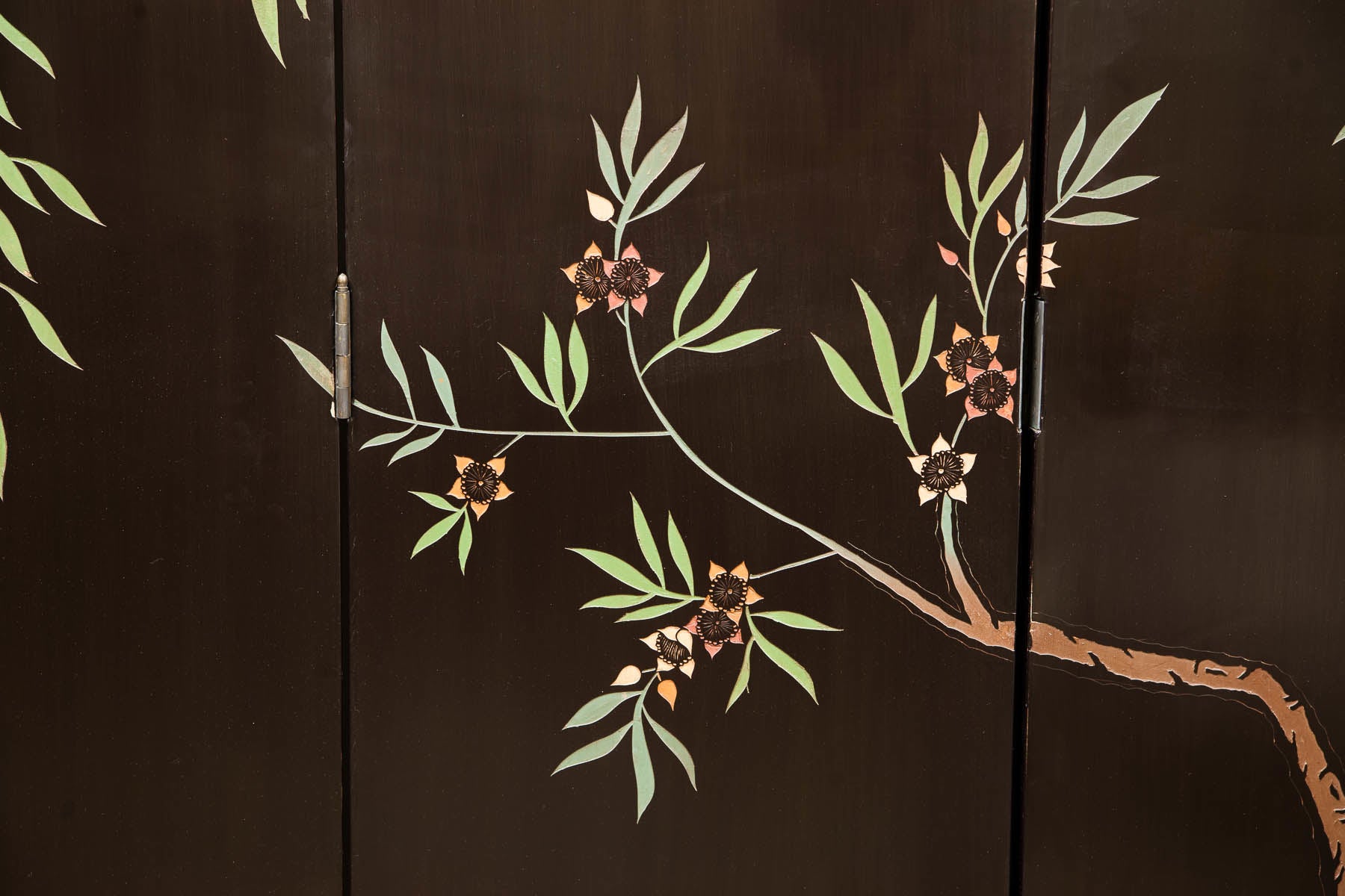 Lawrence & Scott 8-Panel Black Phoenix Double-Sided Coromandel Screen