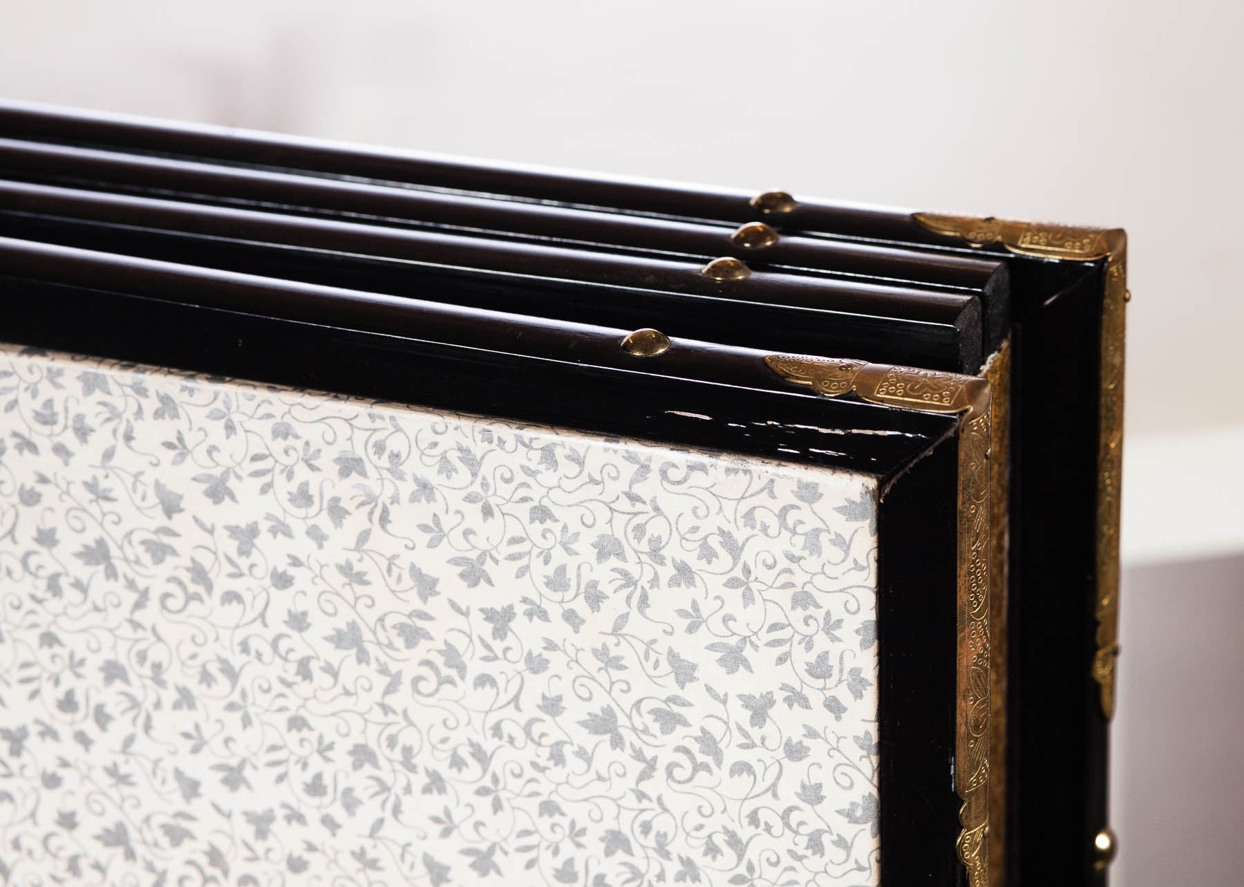 Japanese Rinpa-Style Custom "Flowers and Birds" Chinoiserie 4-Panel Screen