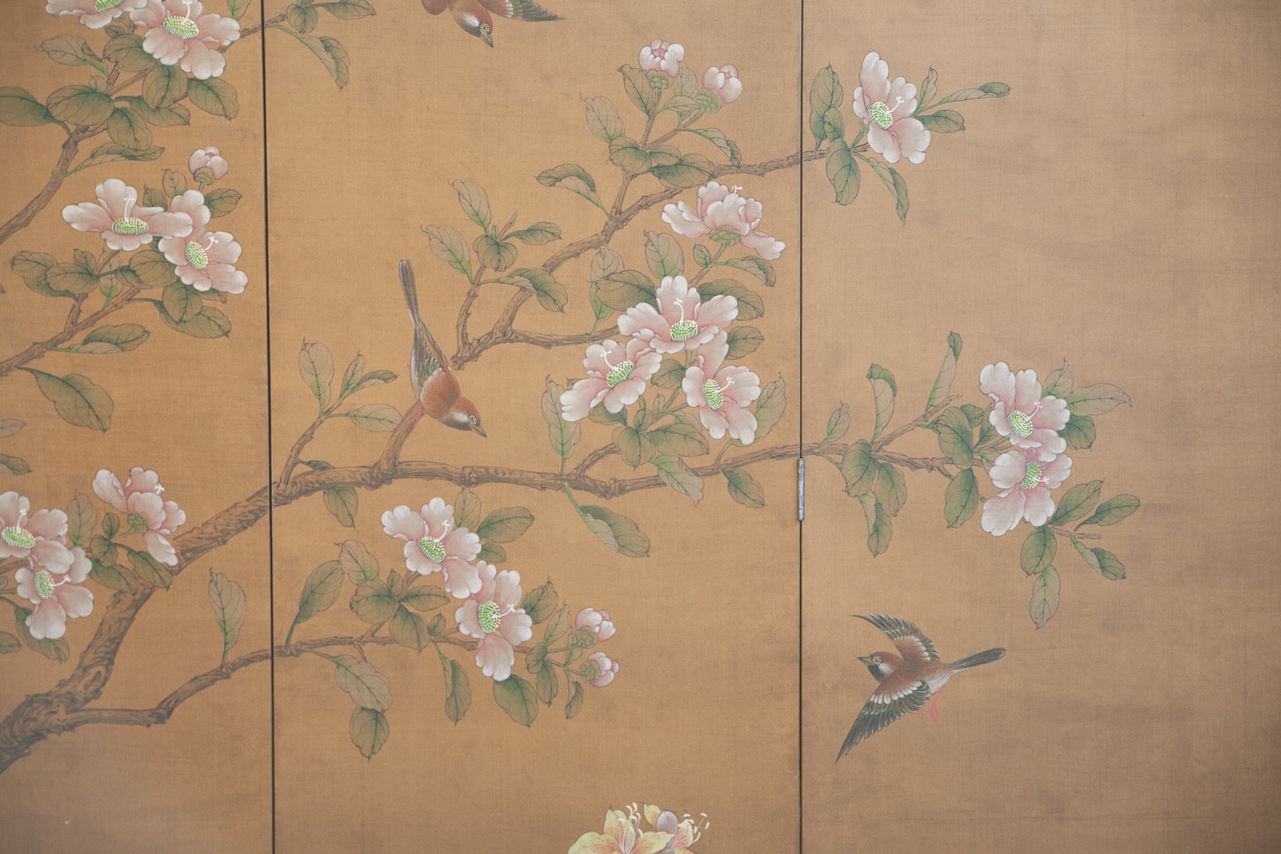 Lawrence & Scott Master Sung Tze-Chin "Sakura Garden" 8-Panel Screen