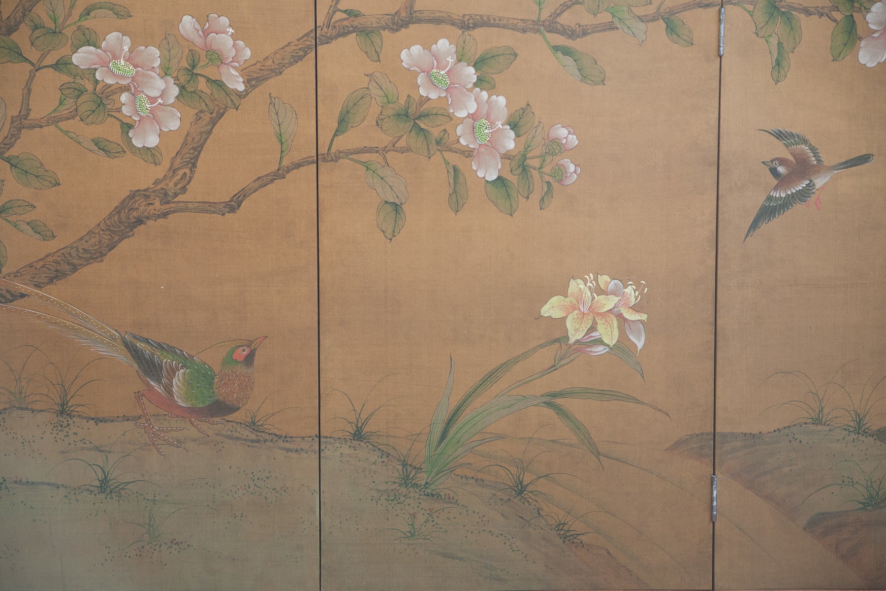 Lawrence & Scott Master Sung Tze-Chin "Sakura Garden" 8-Panel Screen