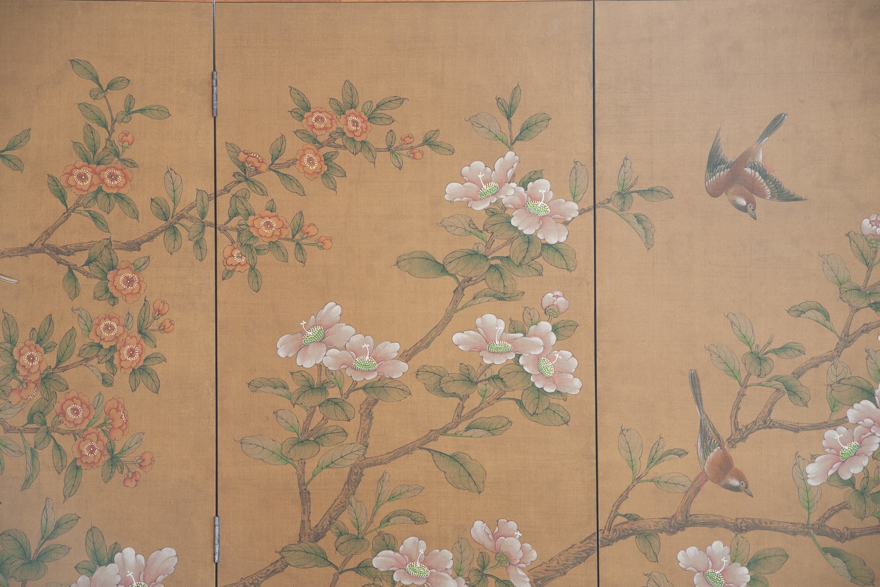 Lawrence & Scott Master Sung Tze-Chin "Sakura Garden" 8-Panel Screen