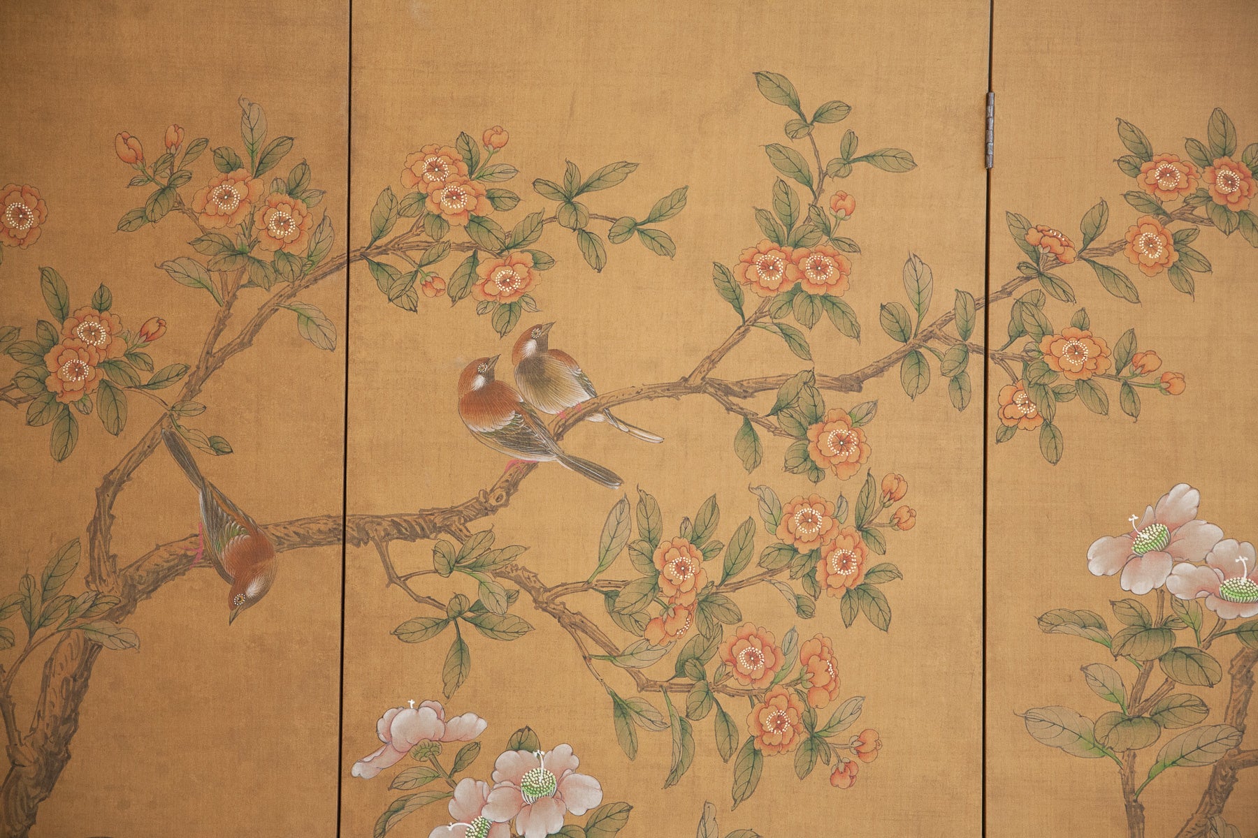 Lawrence & Scott Master Sung Tze-Chin "Sakura Garden" 8-Panel Screen
