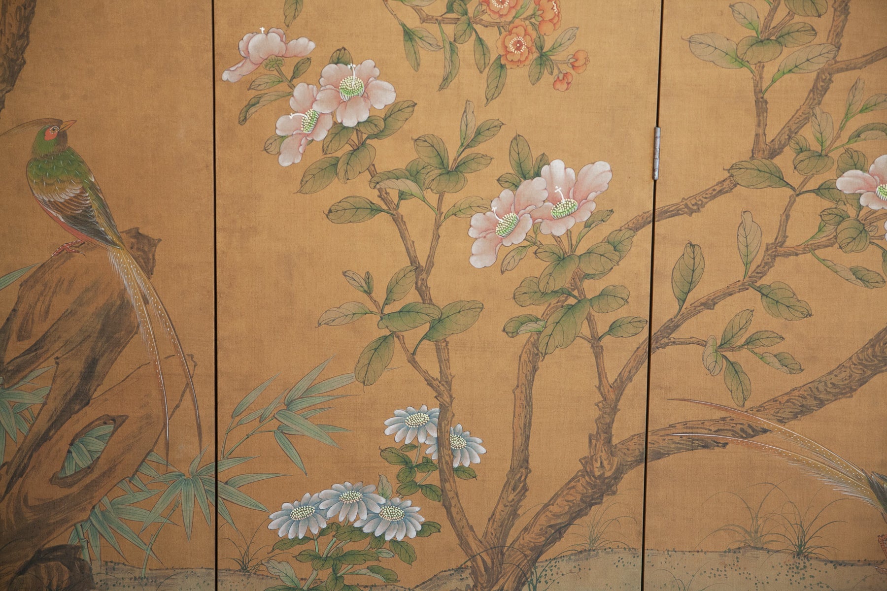 Lawrence & Scott Master Sung Tze-Chin "Sakura Garden" 8-Panel Screen