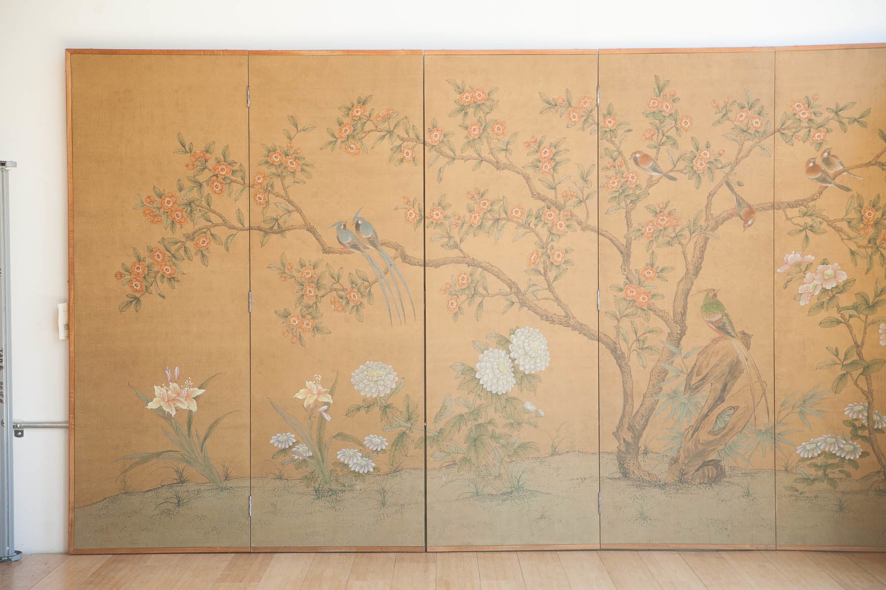 Lawrence & Scott Master Sung Tze-Chin "Sakura Garden" 8-Panel Screen