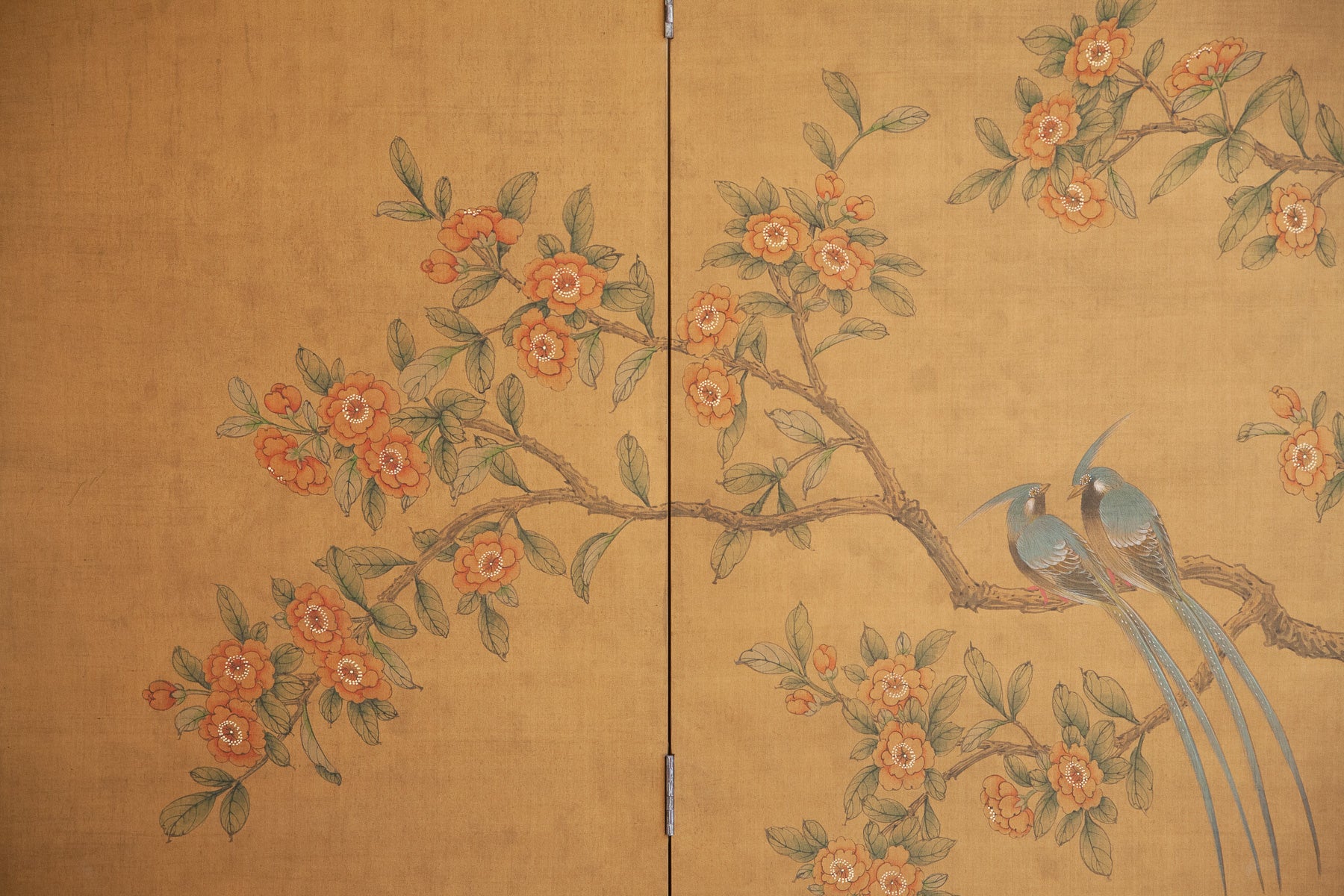 Lawrence & Scott Master Sung Tze-Chin "Sakura Garden" 8-Panel Screen
